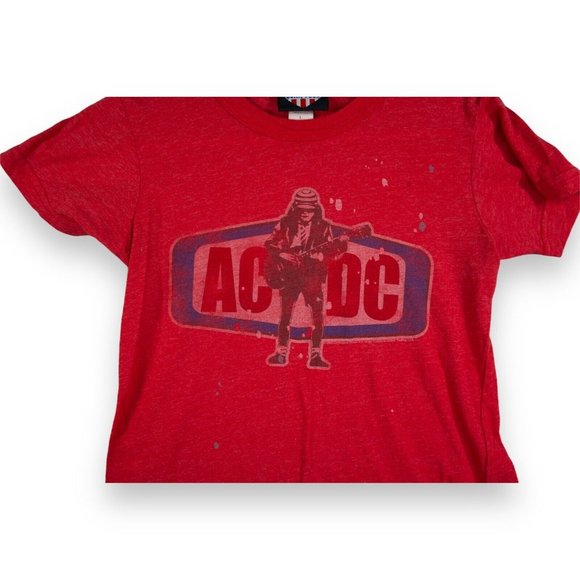 Junk Food Women's T-Shirt Size Large ACDC Graphic Red Made In USA - Picture 2 of 8